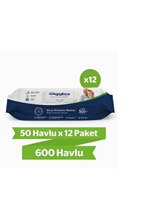 Vücut Temizleme Havlusu 50'li 12 Paket 600 Havlu