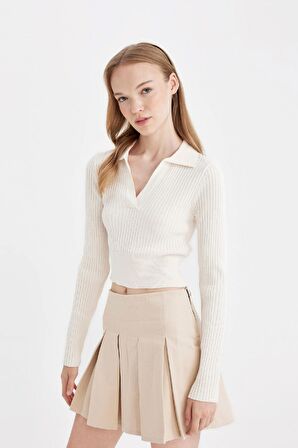 DeFacto Coool Slim Fit Polo Yaka Triko Kazak X4929AZ24AUER103