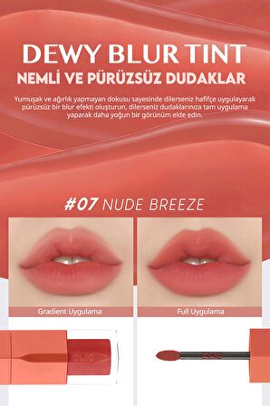 Blur Efekti Veren, Nemlendirici, Hafif Dokulu Tint Clio Dewy Blur Tint (07 Nude Breeze)