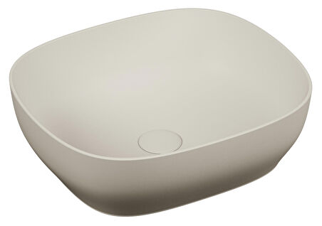 VitrA Outline 5994B420 Kare Çanak Lavabo, 48 cm, Mat Bej