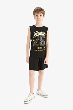 DeFacto Erkek Çocuk Bisiklet Yaka Baskılı Atlet F0690A825HSBK81