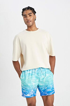 DeFacto Desenli Kısa Boy Deniz Şortu B7608AX24HSGN1101