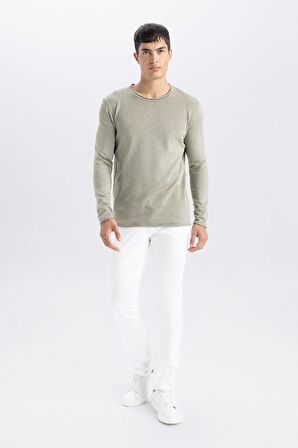 DeFacto Relax Fit Bisiklet Yaka Basic Düz Triko Kazak D3278AX24WNKH461