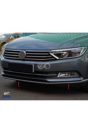 VW Passat B8 Krom Ön Tampon Çıtası 3 Parça 2015-2019 Arası Paslanmaz Çelik