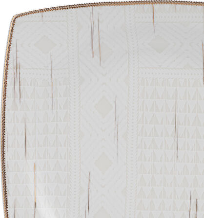 Karaca Square Bone Batik 60 Parça 12 Kişilik Yemek Takımı Gold