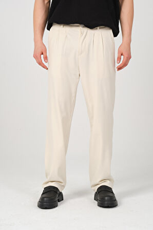 HYMAN Erkek Pileli Baggy Kalıp Kumaş Pantolon