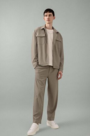 DeFacto Yazlık Kumaş Pantolon Tapered Fit Normal Kesim Düz Paça Her Yöne Esneyen B6584AX24SPKH400