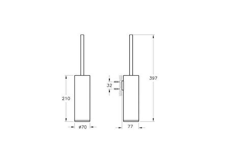 VitrA Origin A4489434 Tuvalet Fırçalığı, Duvardan, Fırçalı Nikel