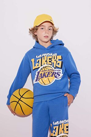 DeFacto Erkek Çocuk NBA Los Angeles Lakers Kapüşonlu Kalın Sweatshirt B4796A823WNBE127