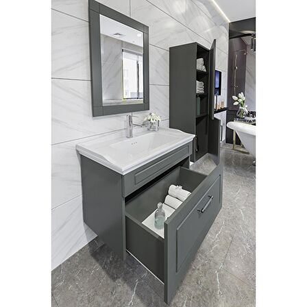 MONACO  80 CM BANYO DOLABI ANRASİT - BOY DOLAP HARİÇ 
