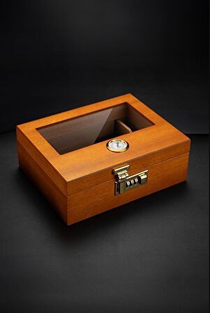 Falconetti Kahverengi Camlı Humidor Şifreli Puro Kutusu rd29khv