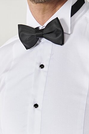 Beyaz Damatlık Ata Yaka Tailored Slim Fit Gömlek