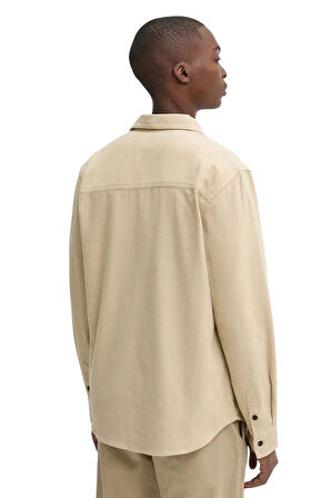 Erkek Uzun Kol Cepli Gömlek - Bej | L