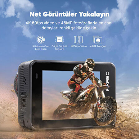 Akaso Brave 8 4K Aksiyon Kamera ve Süper Aksesuar Seti (Akaso Türkiye 2 Yıl Garantili)