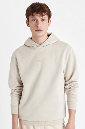 DeFacto Regular Fit Kapüşonlu Baskılı Sweatshirt C6131AX24AUBG766