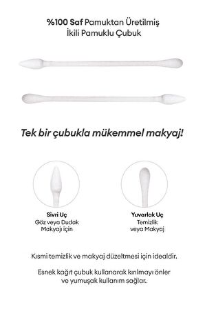 Yumuşak Dokulu, Çift Taraflı Pamuklu Çubuk MISSHA Premium Dual Cotton Swabs (200 Adet)