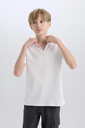 DeFacto Erkek Çocuk Apaş Yaka Kısa Kollu Polo Tişört D7755A825SMWT34