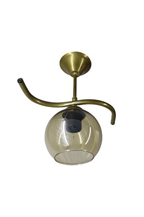 Fuji Eskitme Tekli Bal Camlı Avize | Kaliteli Modern Metal Avize