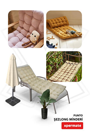 XPERMATE Şezlong Minderi PUNTO 60x180x12 cm Bej