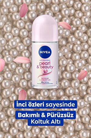 Nivea Kadın Roll-on Deodorant Pearl&Beauty 50ml, 48 Saat Anti-perspirant Ter Koruması, X3 Adet