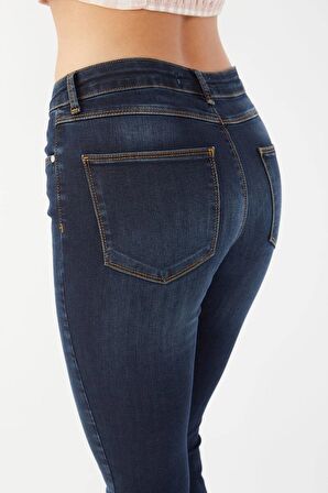 Kadın Skinny Fit Esnek Pantolon Koyu Lacivert