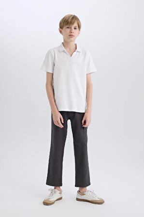 Erkek Çocuk Standart Paça Keten Karışımlı Pantolon