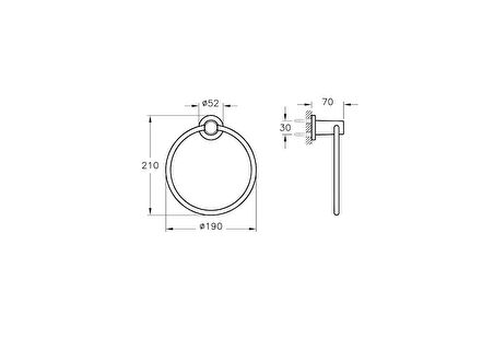 VitrA Ilia A44394 Halka Havluluk, Krom