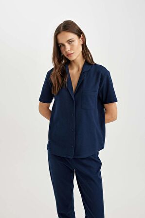 DeFacto Kısa Kollu Pijama Üstü-Fall in Love B6189AX24SPNV31
