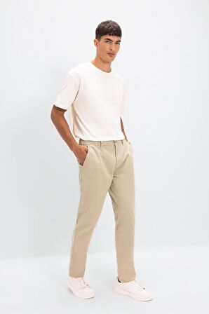 DeFacto Chino Kanvas Pantolon Tapered Fit Normal Kesim Cepli C9443AX24AUBG748
