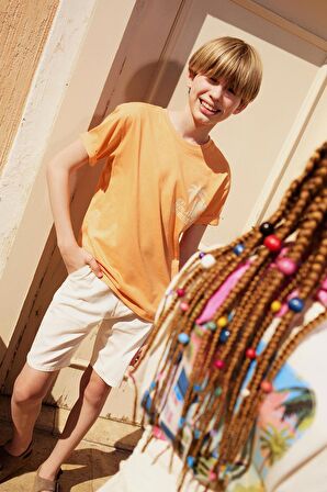 DeFacto Erkek Çocuk Cepli Basic Düz Gabardin Şort C2955A825SMWT32