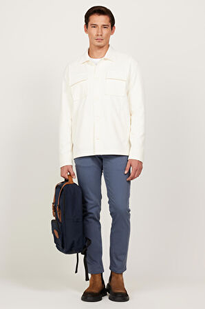 Oversize Fit Bol Kesim Klasik Yaka Pamuklu Desenli Gömlek Ceket