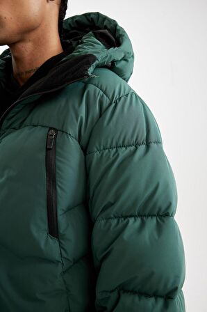 DeFactoFit Kapüşonlu Mont Su İtici Rüzgar Geçirmez Fermuarlı Cepli C8763AX24WNGN447