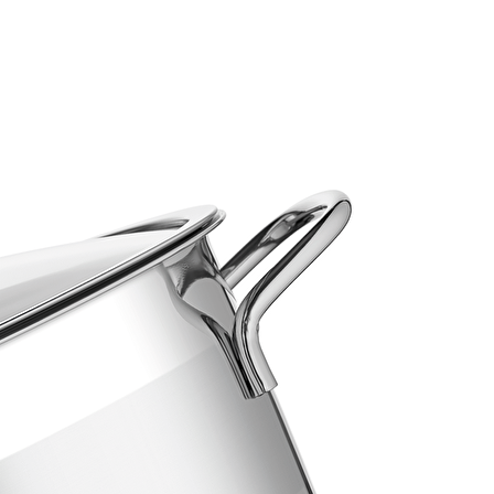 Amboss Saphire Paslanmaz Çelik 28 cm Cam Kapaklı Derin Tencere