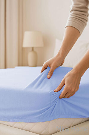 Çift Kişilik Düz Penye  %100 Pamuklu Lastikli Çarşaf 180X200