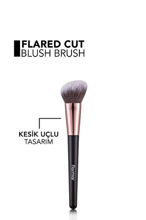 Flared Cut Blush Brush Yüz Makyajında Pratiklik Sağlayan Kesik Allık Fırçası.