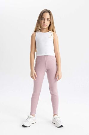 DeFacto Kız Çocuk Uzun Boy Fitilli Kaşkorse Basic Düz Tayt B6403A824SMPN426