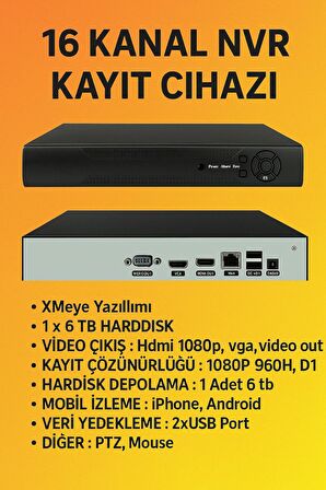 Vn-616x 16 Kanal Nvr Xmeye Ip Kayıt Cihazı