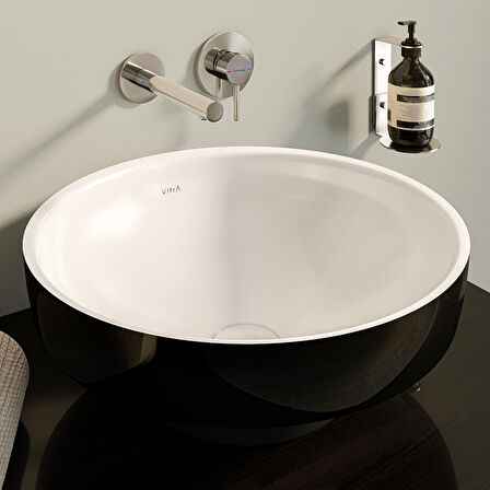 VitrA Water Jewels 4334B497-1747 Çanak Lavabo, VitrA Clean, 40 cm, Beyaz - Siyah