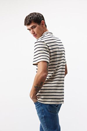 DeFacto Regular Fit Polo Yaka Çizgili Kısa Kollu Tişört B6532AX25SPER238