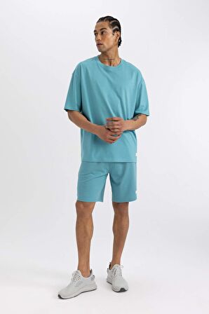 DeFactoFit Slim Fit Dar Kesim Cepli Baskılı Sporcu Şort A1625AX24SMTR384