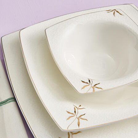 Karaca Fine Pearl Pavo 62 Parça 12 Kişilik Yemek Takımı Kare