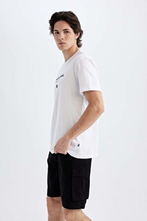 DeFacto Relax Fit Düz Paça Gabardin Bermuda Şort C5400AX24SMBK81