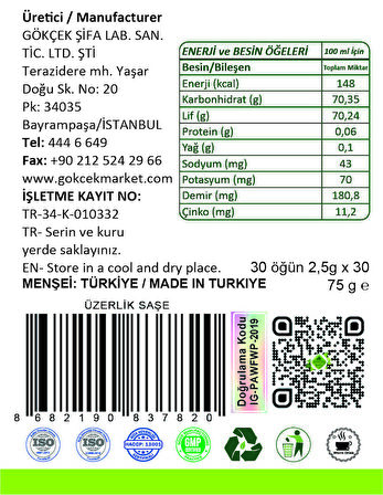  Üzerlik Saşe(Harmal Sachet Powder Tea ) 