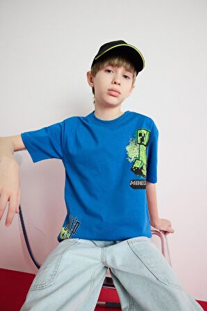 DeFacto Erkek Çocuk Minecraft Kısa Kollu Tişört D9561A825SMBE776