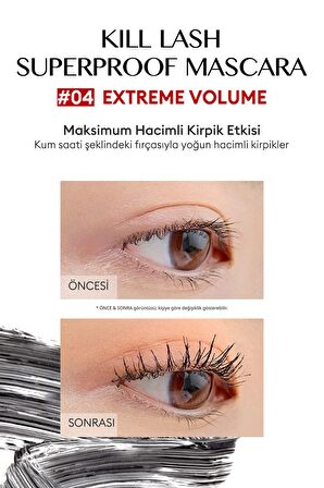 Maksimum Hacim Veren Maskara Clio Kill Lash Superproof Mascara (04 Extreme Volume)