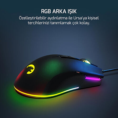 GamePower Ursa 10.000DPI 7 Tuş RGB Optik Gaming Mouse