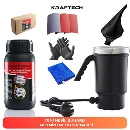 KRAFTECH Yeni Nesil Buharlı Far Temizleme Seti