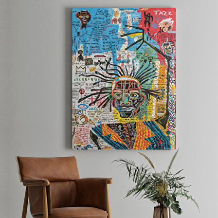 Jean Michel Basquiat Jazz King Kanvas Tablo, Jazz King Canvas Tablo