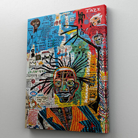 Jean Michel Basquiat Jazz King Kanvas Tablo, Jazz King Canvas Tablo