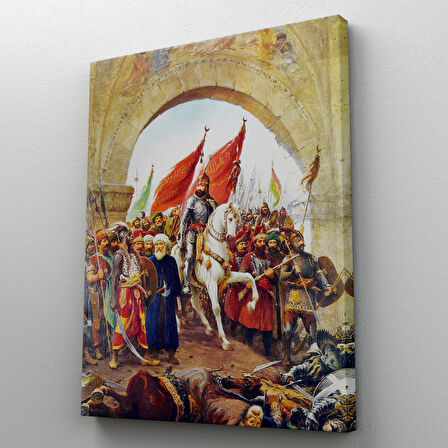 Fausto Zonaro Fatih Sultan Mehmet İstanbul'a Girerken Kanvas Tablo